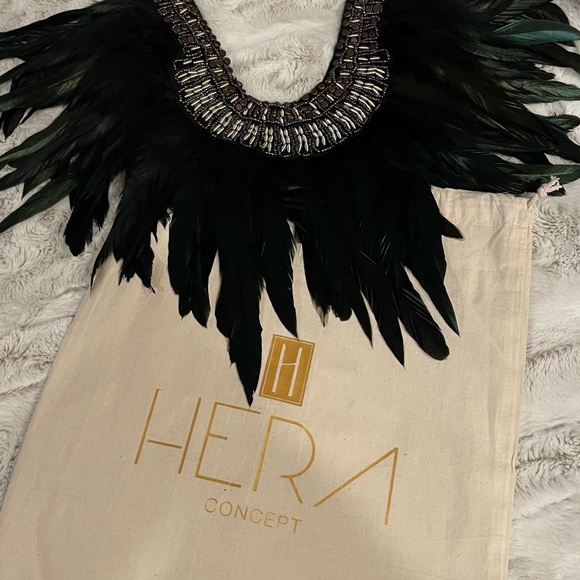 💕Stunning Full Feather Statement Necklace - Picture 2 of 4